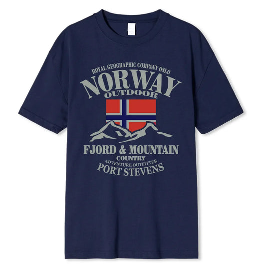 Norway Flag Fjord Mountain short seleeve t-shirt